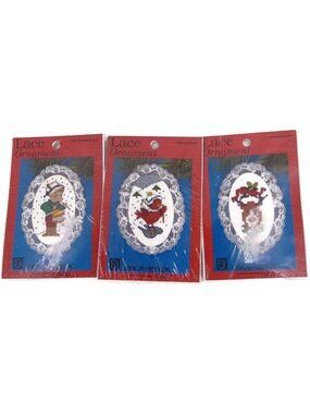 Designs for the Needle Vintage Lace Christmas Ornament Kit Lot 3 Drummer Rudolf